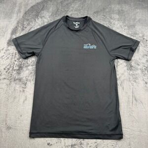 Hurley Surf Co Mens Small Black‎ Short Sleeve Rash Guard Swim Shirt Graphic Logo
